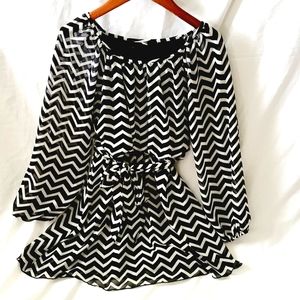 Chevron print flowy dress